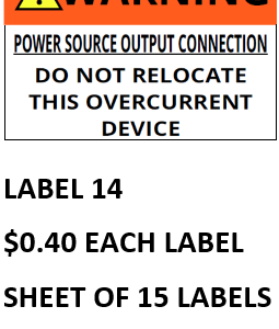 Warning - Power Source Output Connection